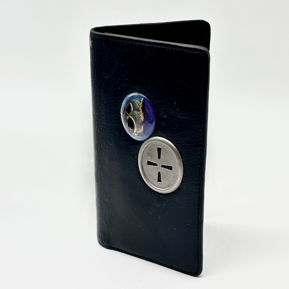 Vintage Christian Riese Lassen Black Leather Bi-Fold Wallet